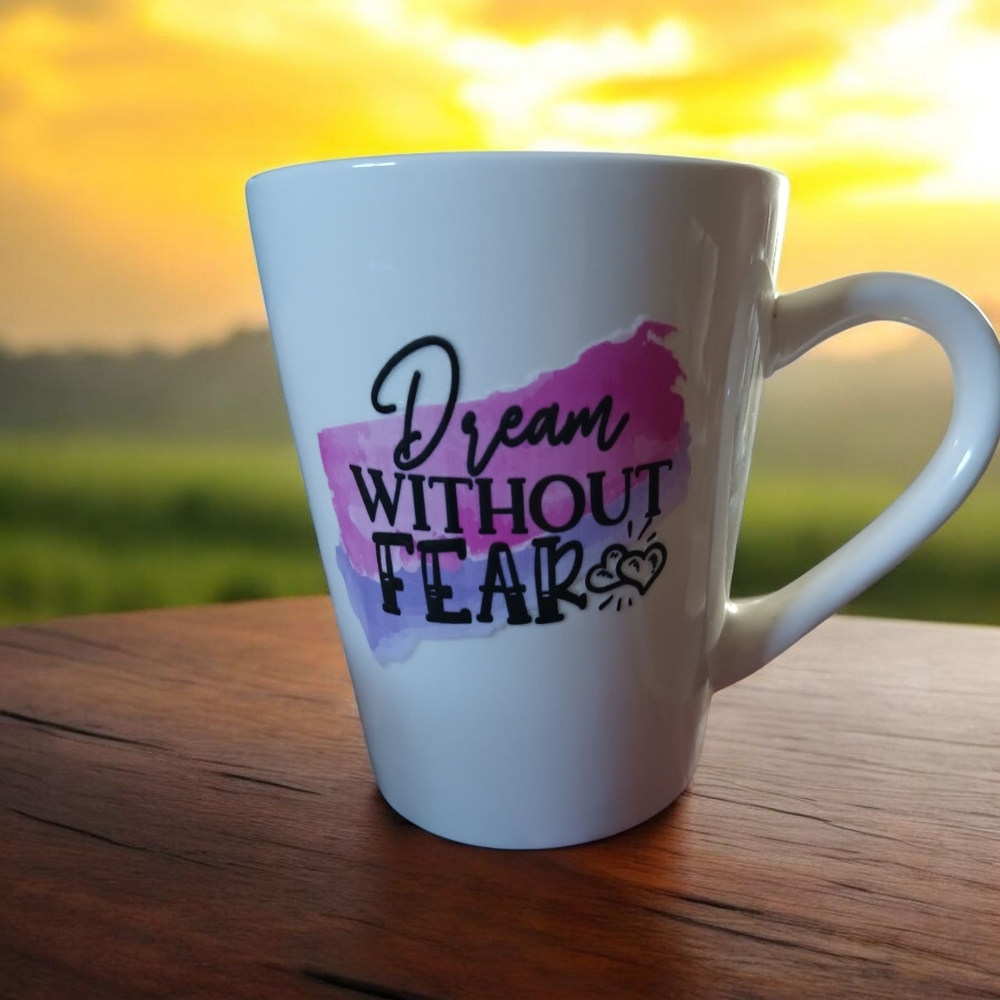Handcrafted Inspirational White Mug with Purple Accent